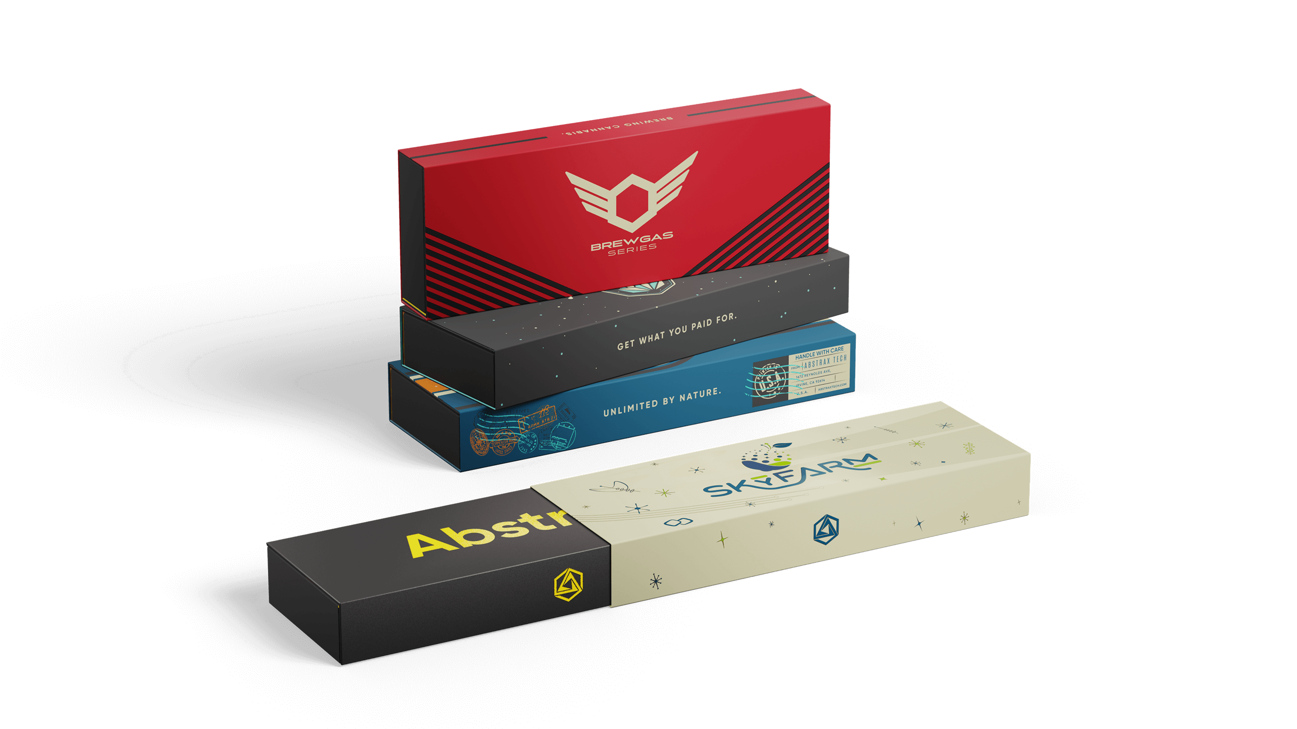 Assorted sample kit boxes
