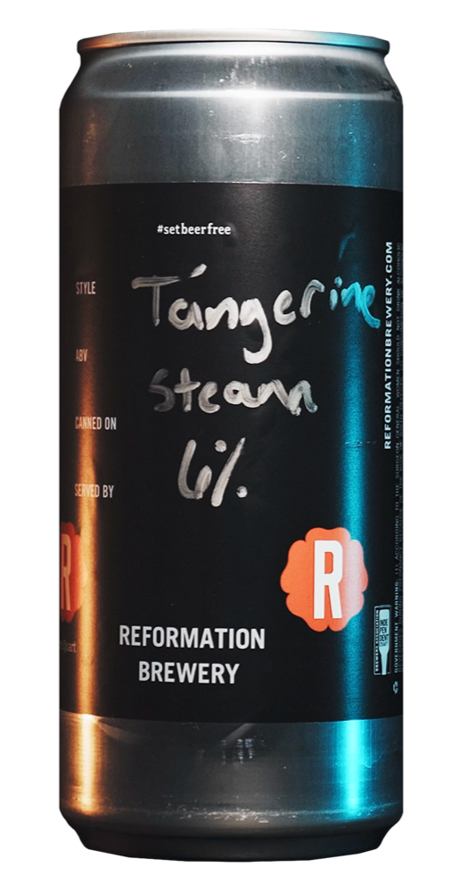 Tangerine Steam can from Reformation Brewery, the 2026 Skunkworks Lounge winner